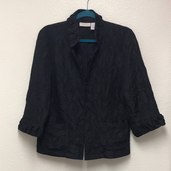 Chico’s Size 1 Medium Black Lightweight Wrinkled Style PACKABLE Stylish Jacket - Picture 1 of 15